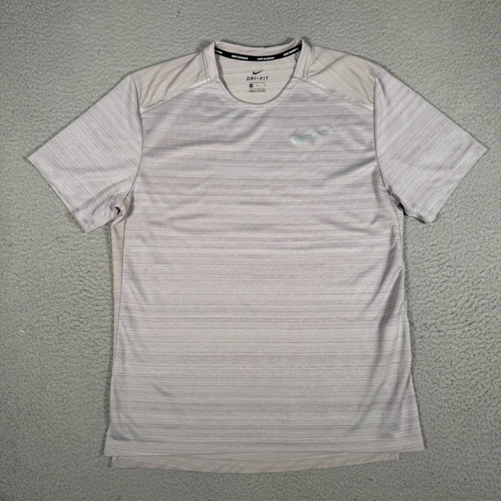 Nike Running Shirt Mens Medium Gray Performance Athletic Gym Workout Dri Fit